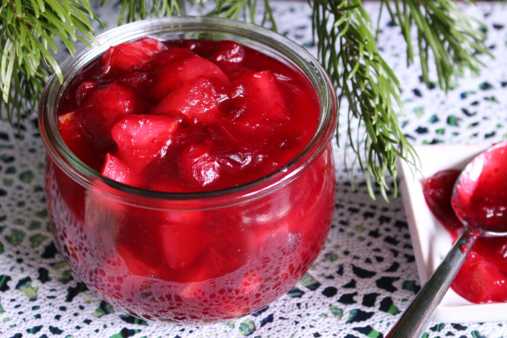 Pear and cranberry compote
